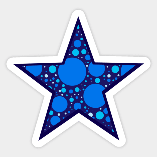 Blue Multicolor Polka Dot Star Sticker